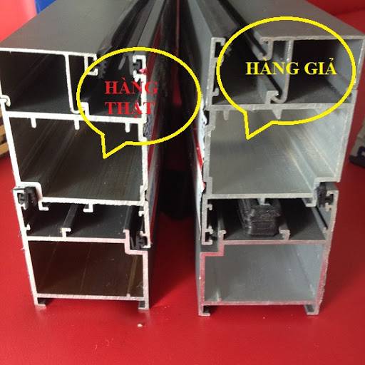 Hình ảnh phân biệt cửa nhồm Xingfa hàng thật và kém chất lượng
