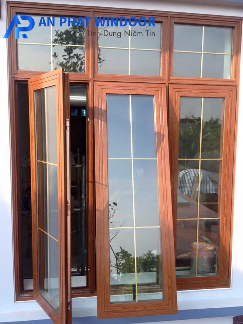 Các mẫu cửa nhôm Xingfa giả gỗ Hệ cửa ngoại thất