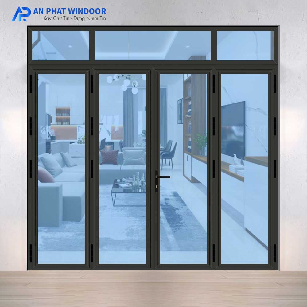 Cửa đi 4 cánh nhôm Xingfa hệ 55