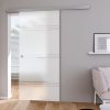 Cửa kính cường lực lùa ray U nhôm 1 cánh 1