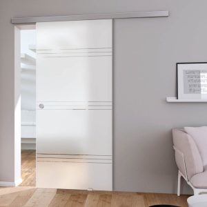 Cửa kính cường lực lùa ray U nhôm 1 cánh 1