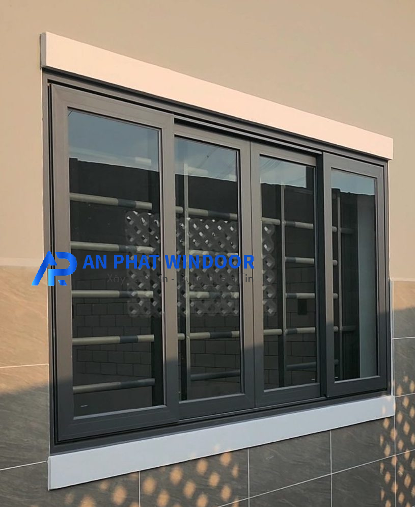 Cửa sổ lùa 4 cánh hệ 55 - Nhôm Kính Hà Nội