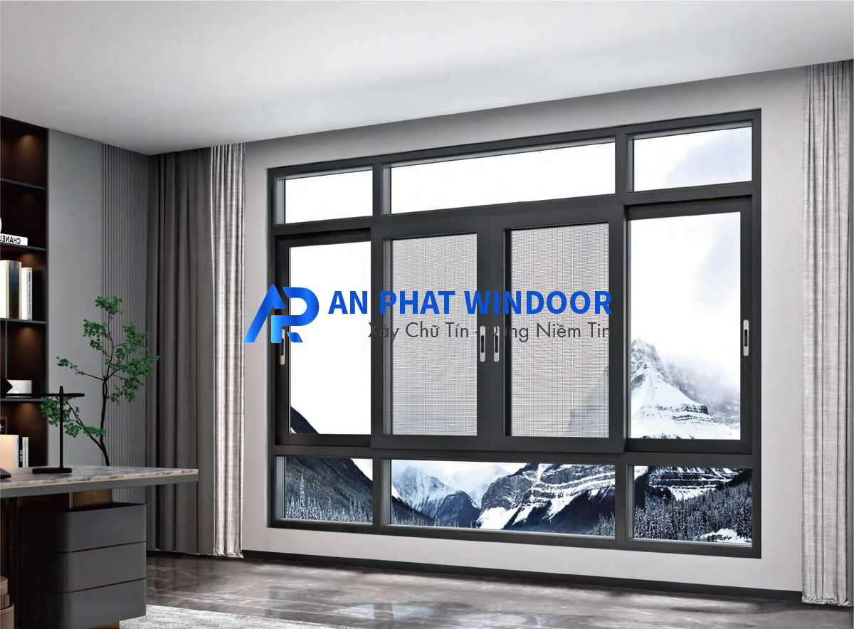 Cửa sổ lùa 4 cánh hệ 55 giá tốt phổ biến hiện nay