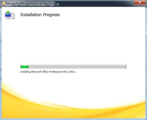 Microsoft Office 2010 tự động cài đặt Microsoft Office 2010 tự động cài đặt