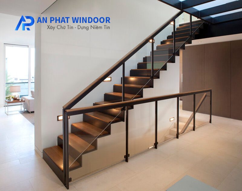 Lan Can Kính Tay Vịn Nhôm 3