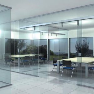 Cửa kính cường lực lùa 1 cánh inox hộp 10×30 4