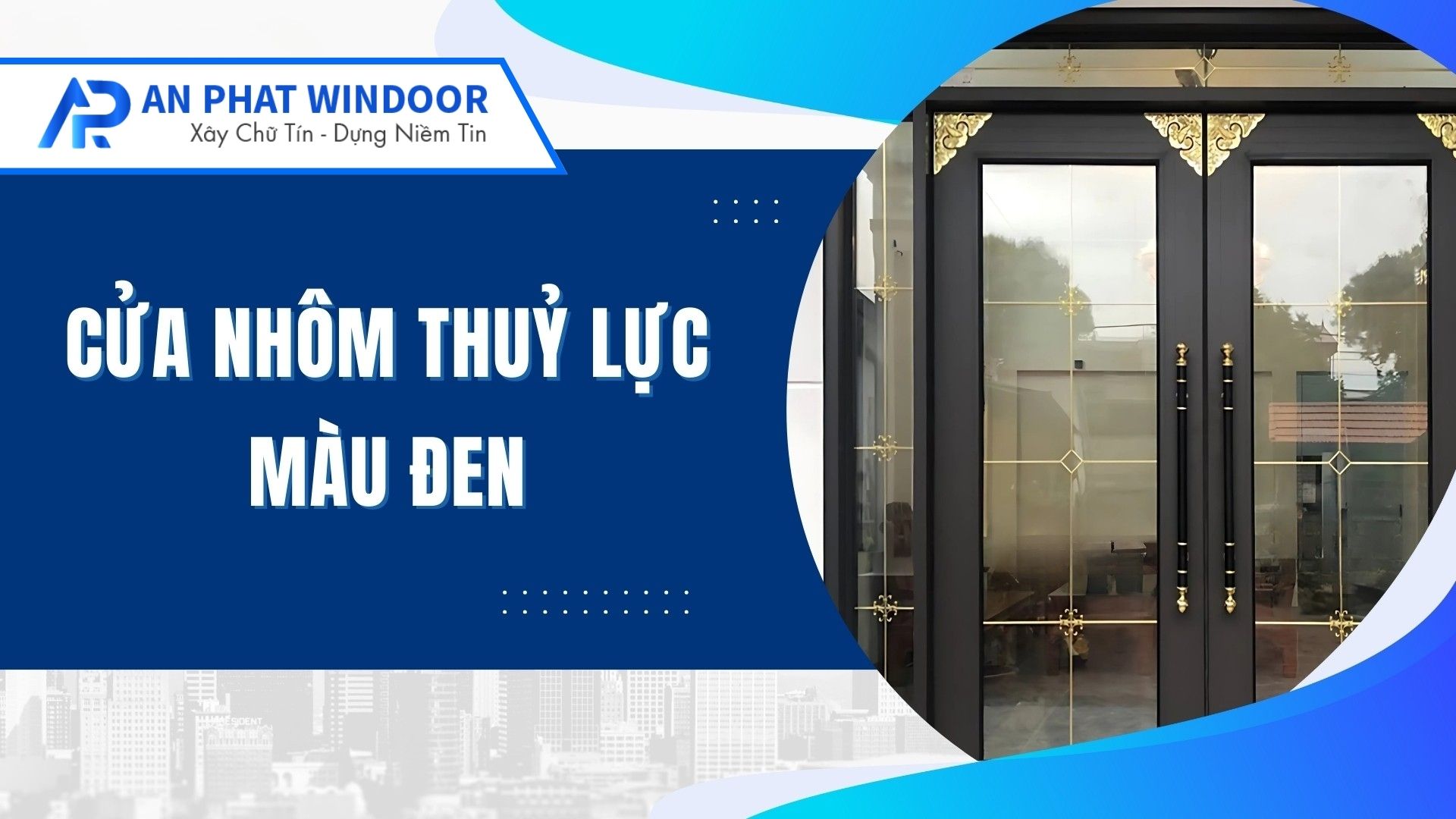 Cửa nhôm thủy lực màu đen Cửa nhôm thủy lực màu đen