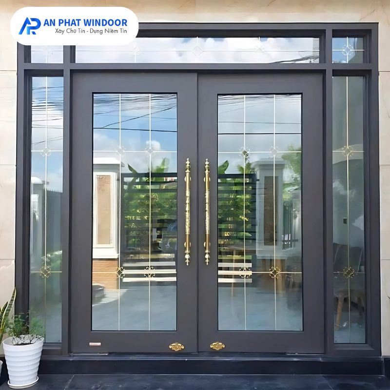 Cửa Nhôm Thủy Lực Owin Bản 150 Màu Vân Gỗ - Ảnh 2
