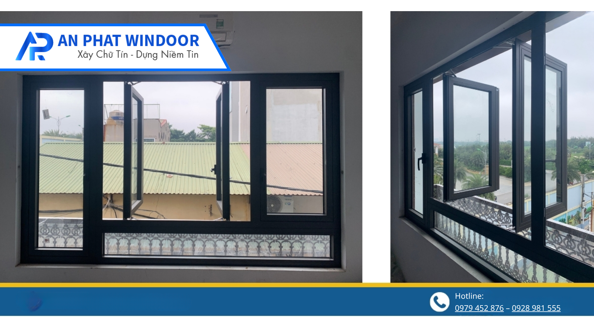 Cửa sổ mở quay 2 cánh nhôm Xingfa Việt Nam Cửa sổ mở quay 2 cánh nhôm Xingfa Việt Nam