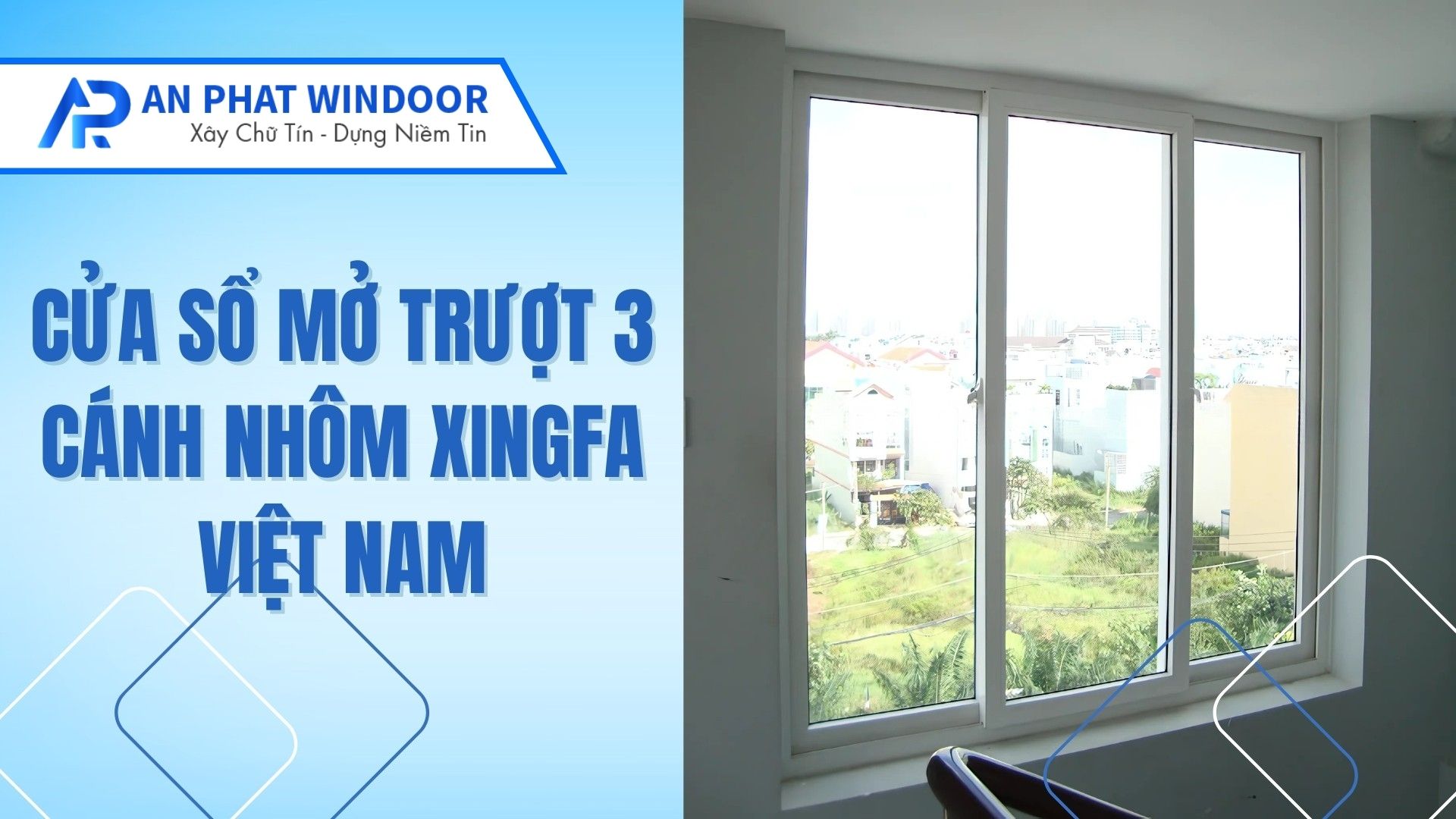 Cửa sổ mở trượt 3 cánh nhôm Xingfa Việt Nam