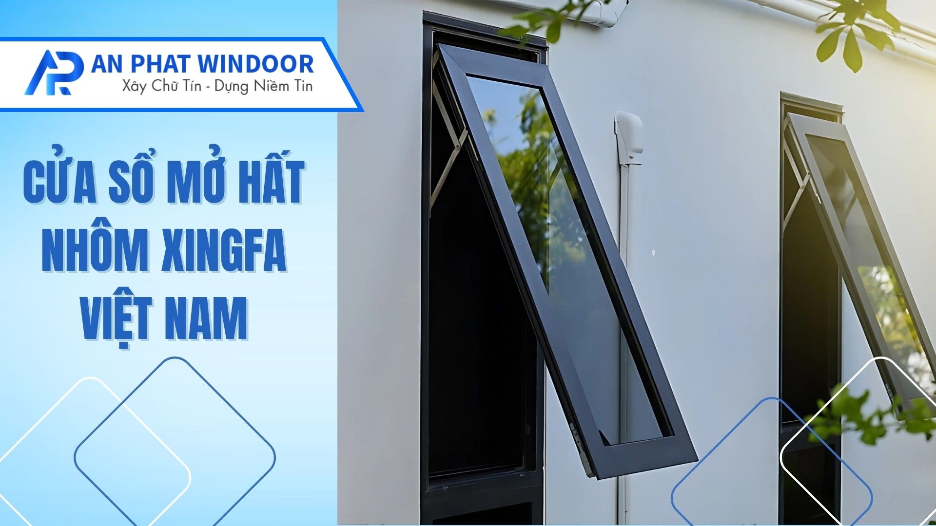 Cửa sổ mở hất nhôm Xingfa Việt Nam hệ 55