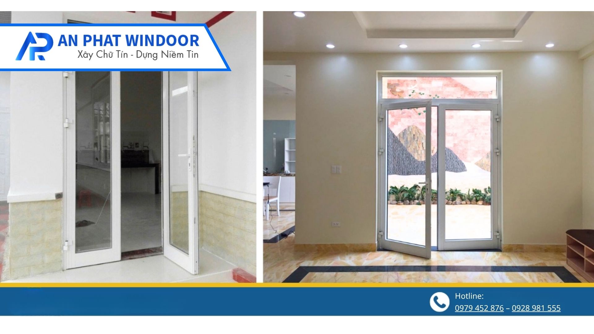 Cửa đi mở quay 2 cánh nhôm Xingfa Việt Nam