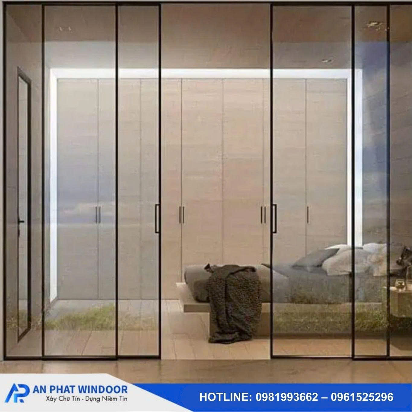 Vách ngăn nhôm kính cửa lùa 3