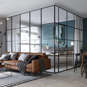 vách ngăn phòng hệ Slim có cửa mở quay 2